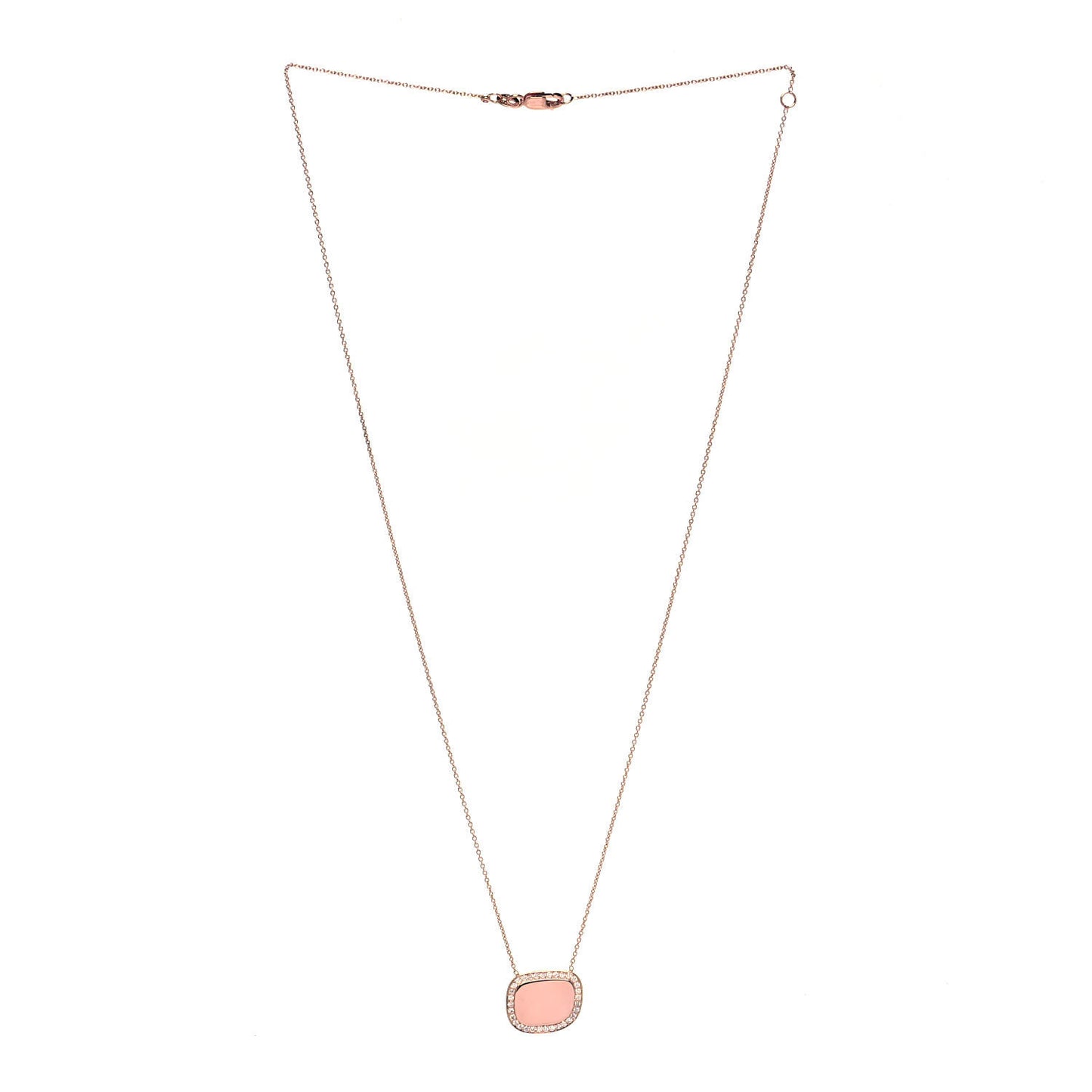 18K Rose Gold Diamond Amphibole Pendant Necklace