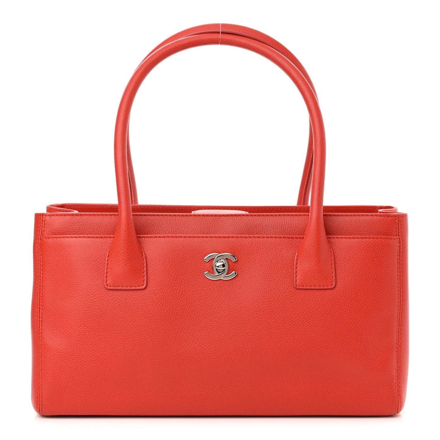 Calfskin Small Cerf Executive Shopper Tote Orange
