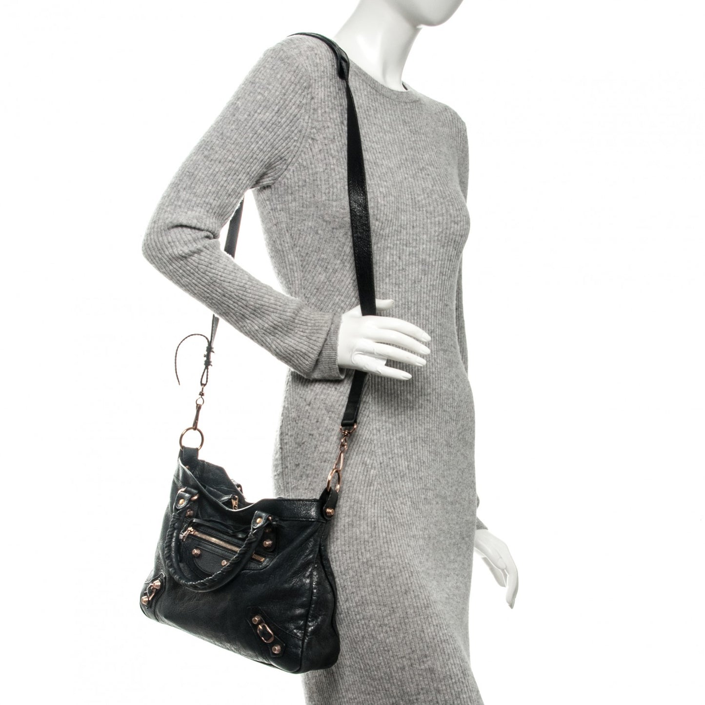 Agneau Giant 12 Rose Gold Hardware Town Black