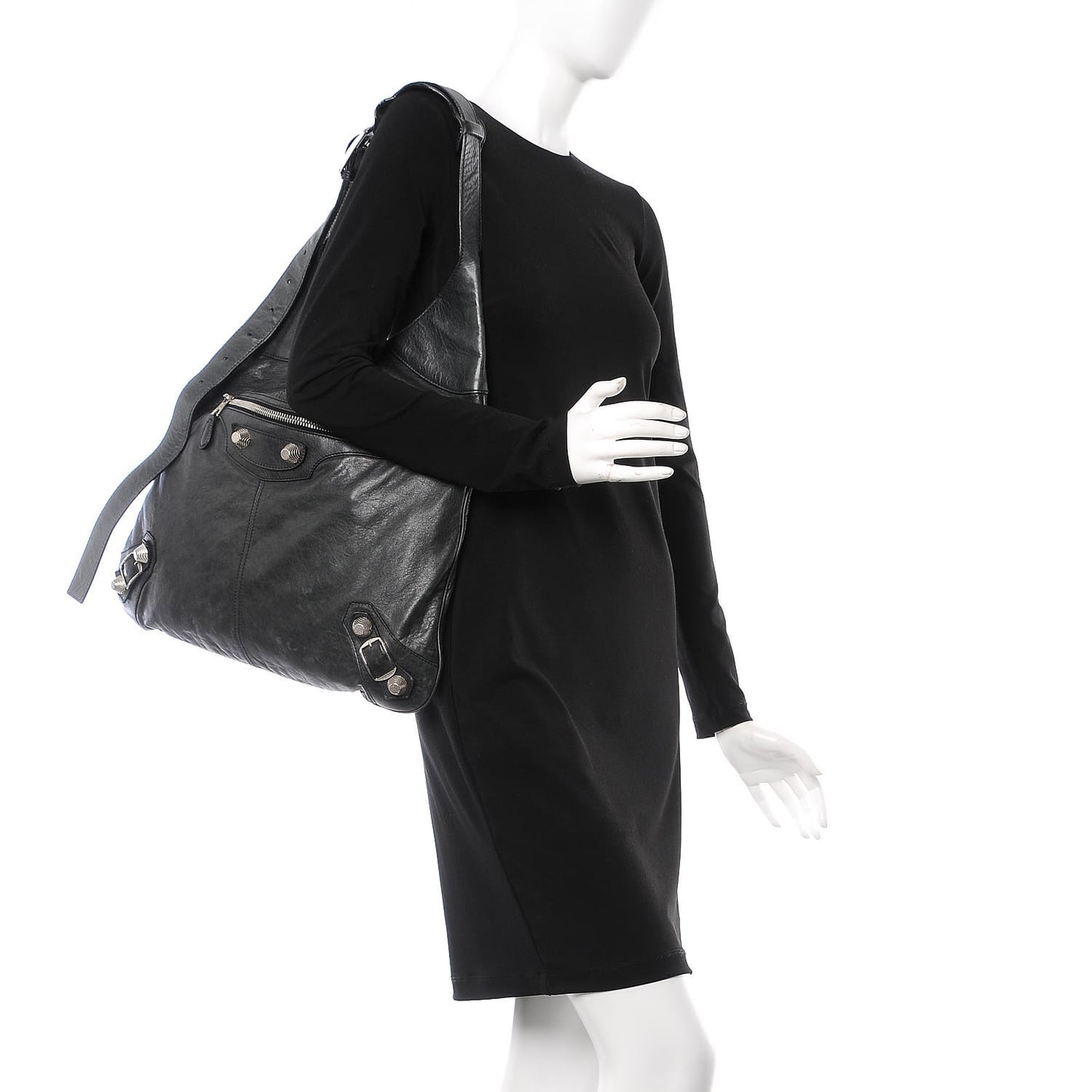Chevre Giant 21 Silver Hardware Besace Hobo Black