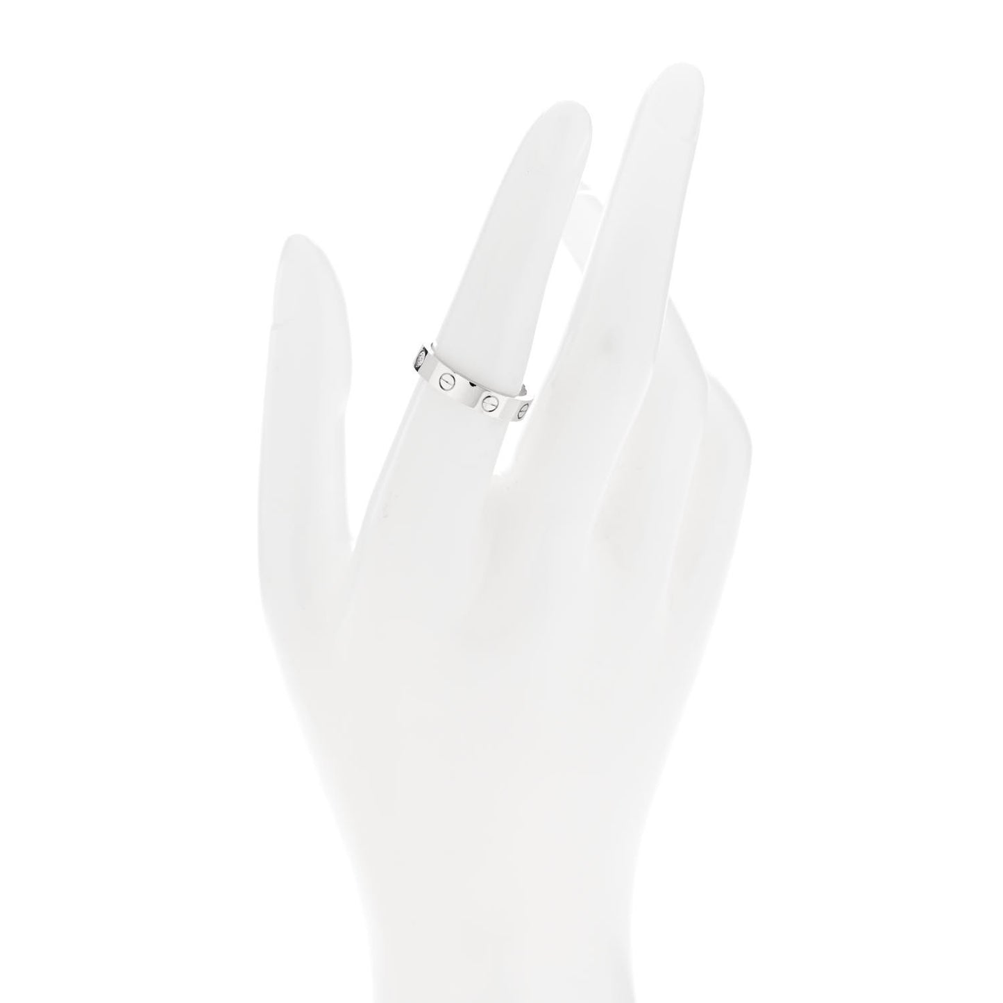 18K White Gold Diamond 4mm LOVE Wedding Band Ring 54 6.75