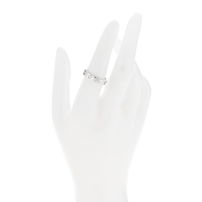 Cartier 18K White Gold Diamond 4mm LOVE Wedding Band Ring 54 6.75 2 of 6