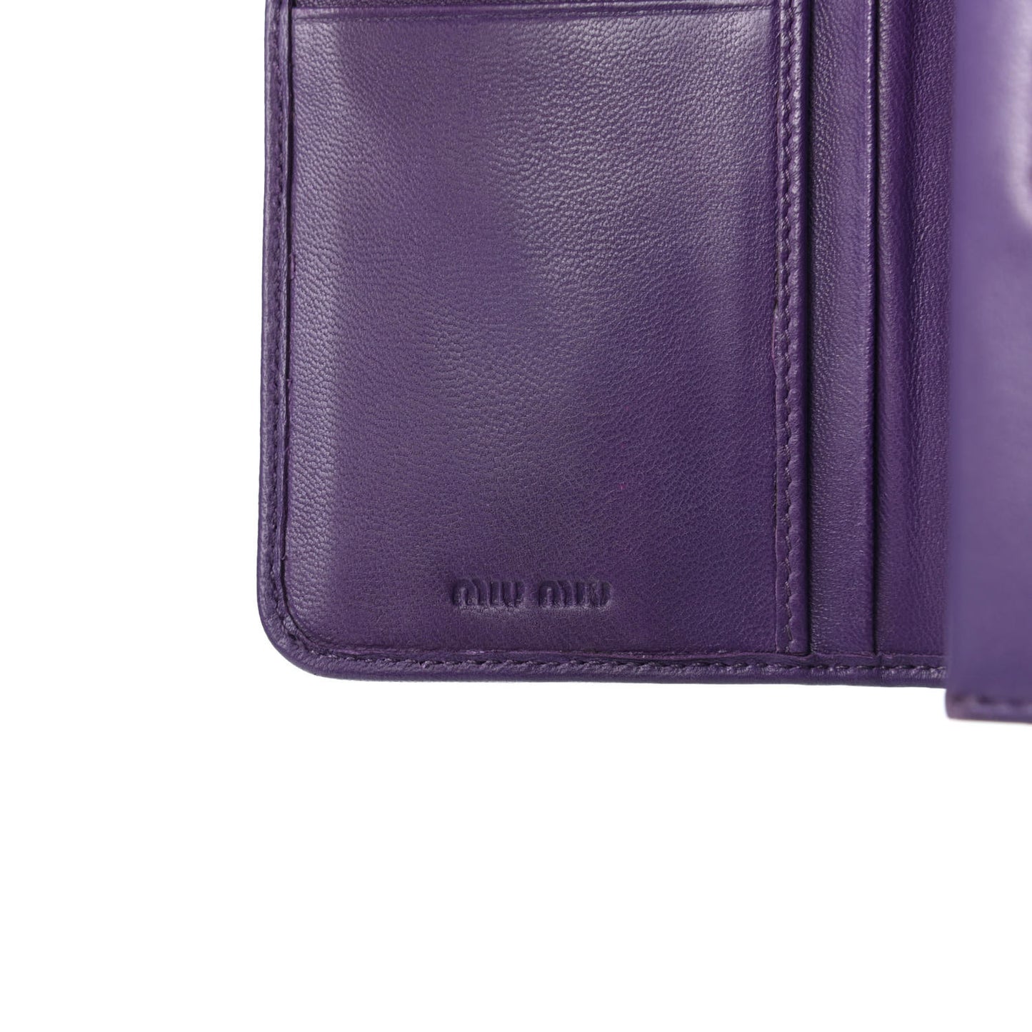 Nappa Matelasse Tri-Fold Flap Wallet Viola