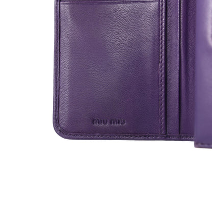 Miu Miu Nappa Matelasse Tri-Fold Flap Wallet Viola 6 of 8