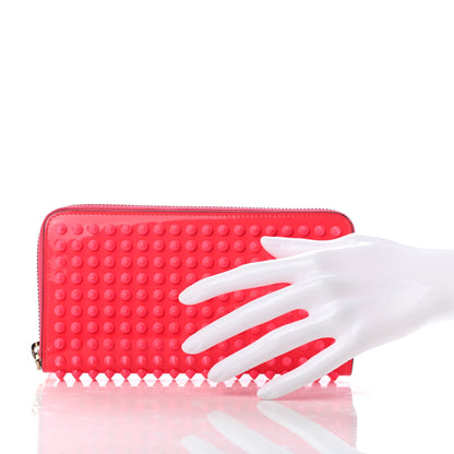 Christian Louboutin Patent Panettone Spiked Zip Around Wallet Rose Paris 2 of 7