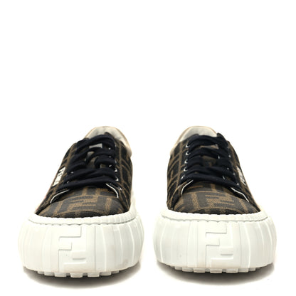 Fendi Fabric Jacquard FF Rainbow Womens Fendi Force Low-Top Sneakers 36.5 Tobacco Black White Multicolor 2 of 8