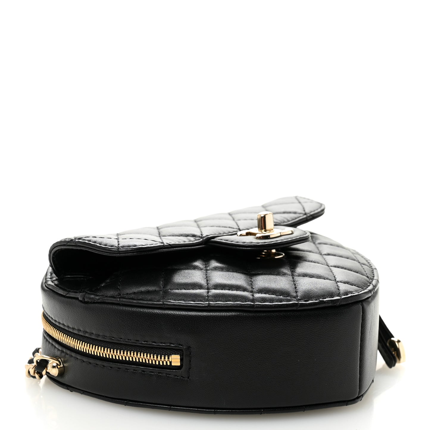 Lambskin Quilted CC In Love Heart Bag Black