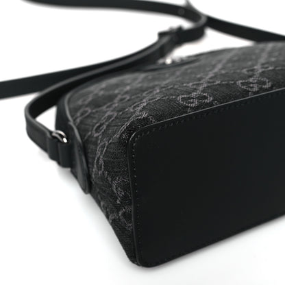 Gucci Denim Cuoio Harness GG Monogram Small Ophidia Dome Shoulder Bag Black Medium Grey 7 of 8