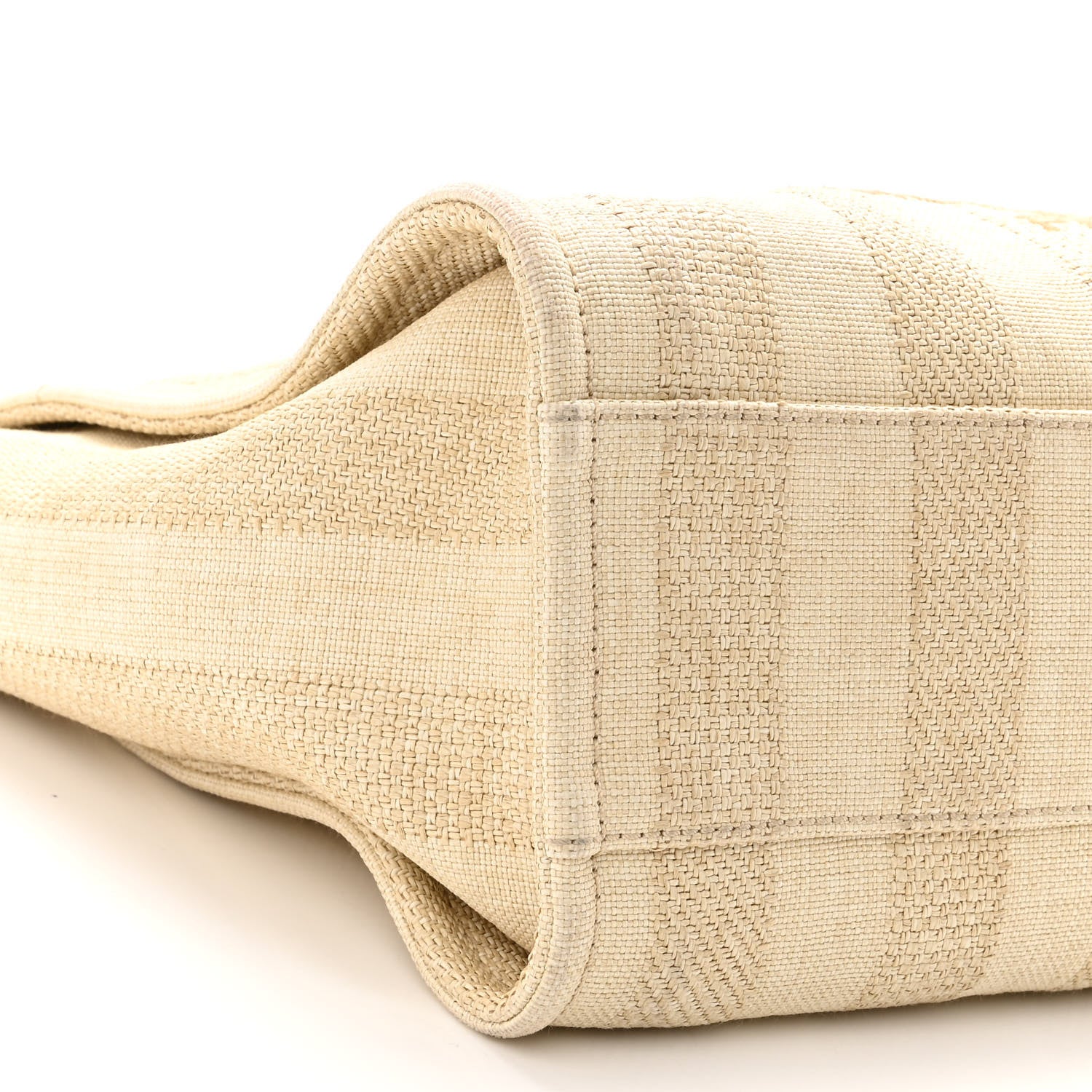 Chanel Mixed Fibers Calfskin Striped Small Deauville Tote Beige 9 of 10