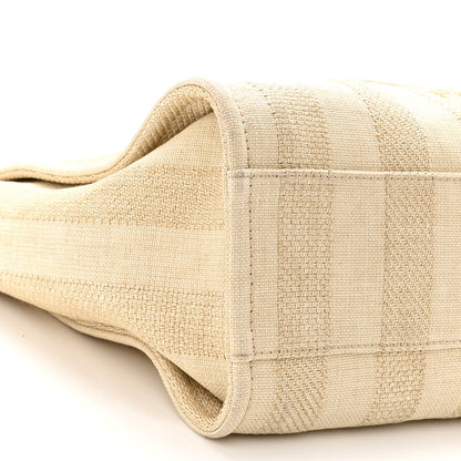 Chanel Mixed Fibers Calfskin Striped Small Deauville Tote Beige 9 of 10