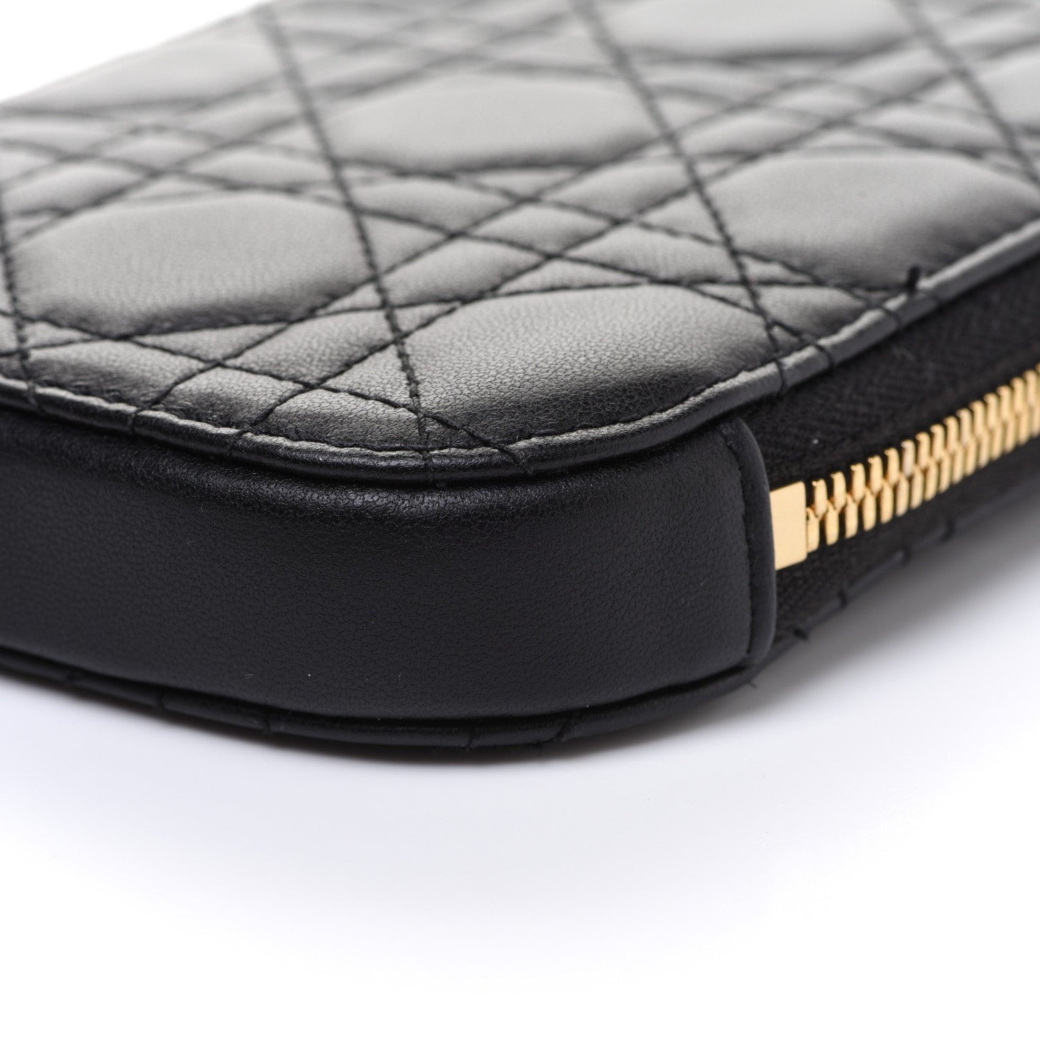 Christian Dior Lambskin Cannage Lady Dior Phone Holder Black 8 of 12