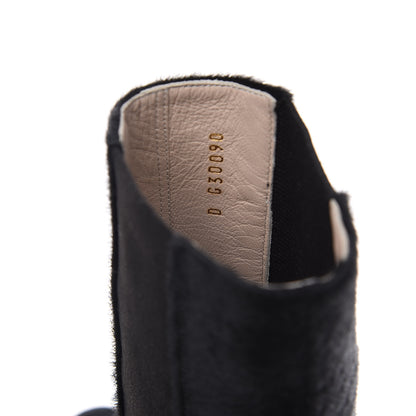 Chanel Pony Hair CC Short Boots 38 Black 8 of 9