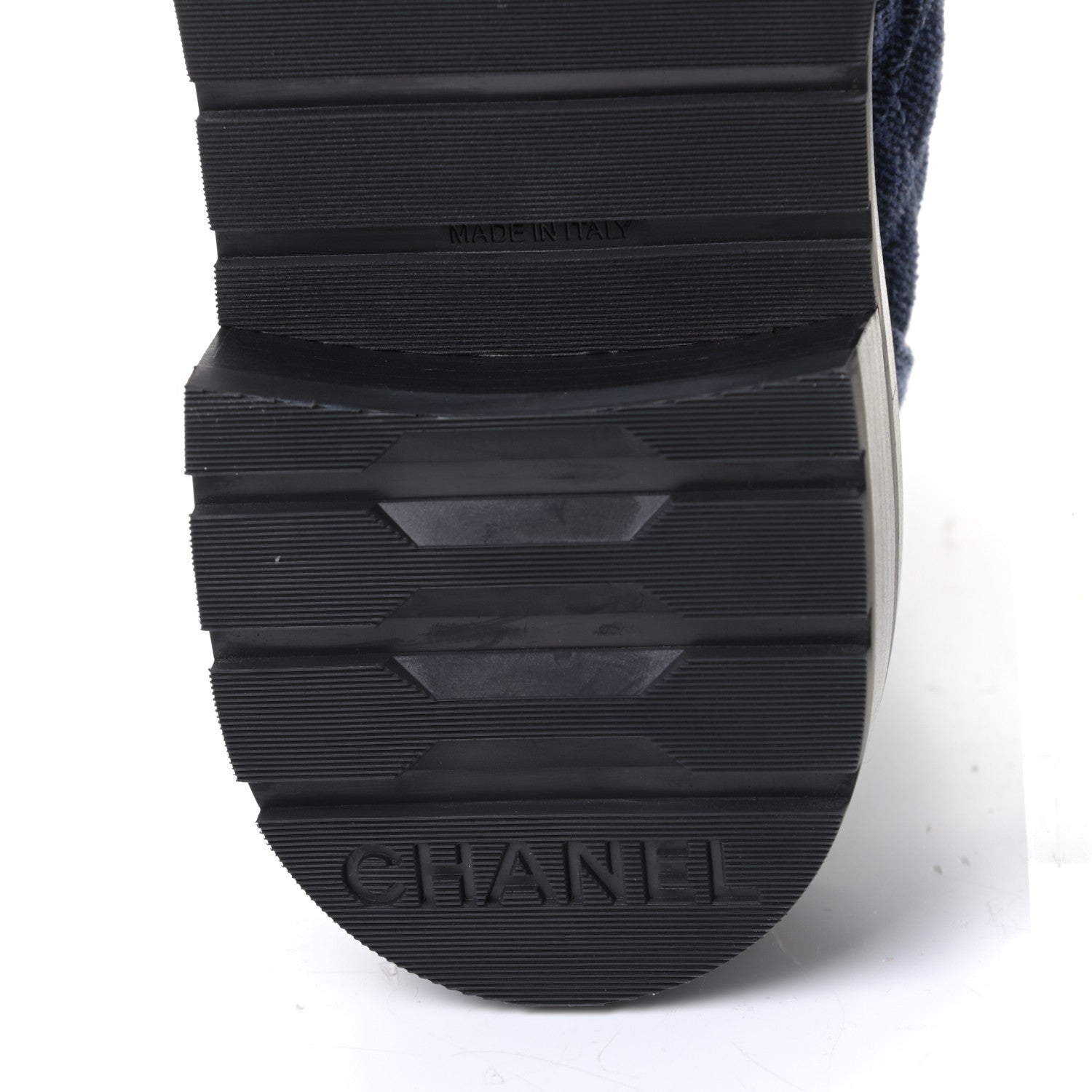 Chanel Denim Calfskin Quilted Lace Up Combat Boots 38 Blue 7 of 12