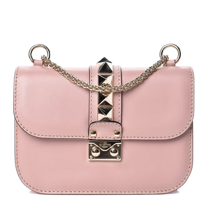 Valentino Garavani Vitello Small Glam Lock Rockstud Flap Poudre 1 of 8