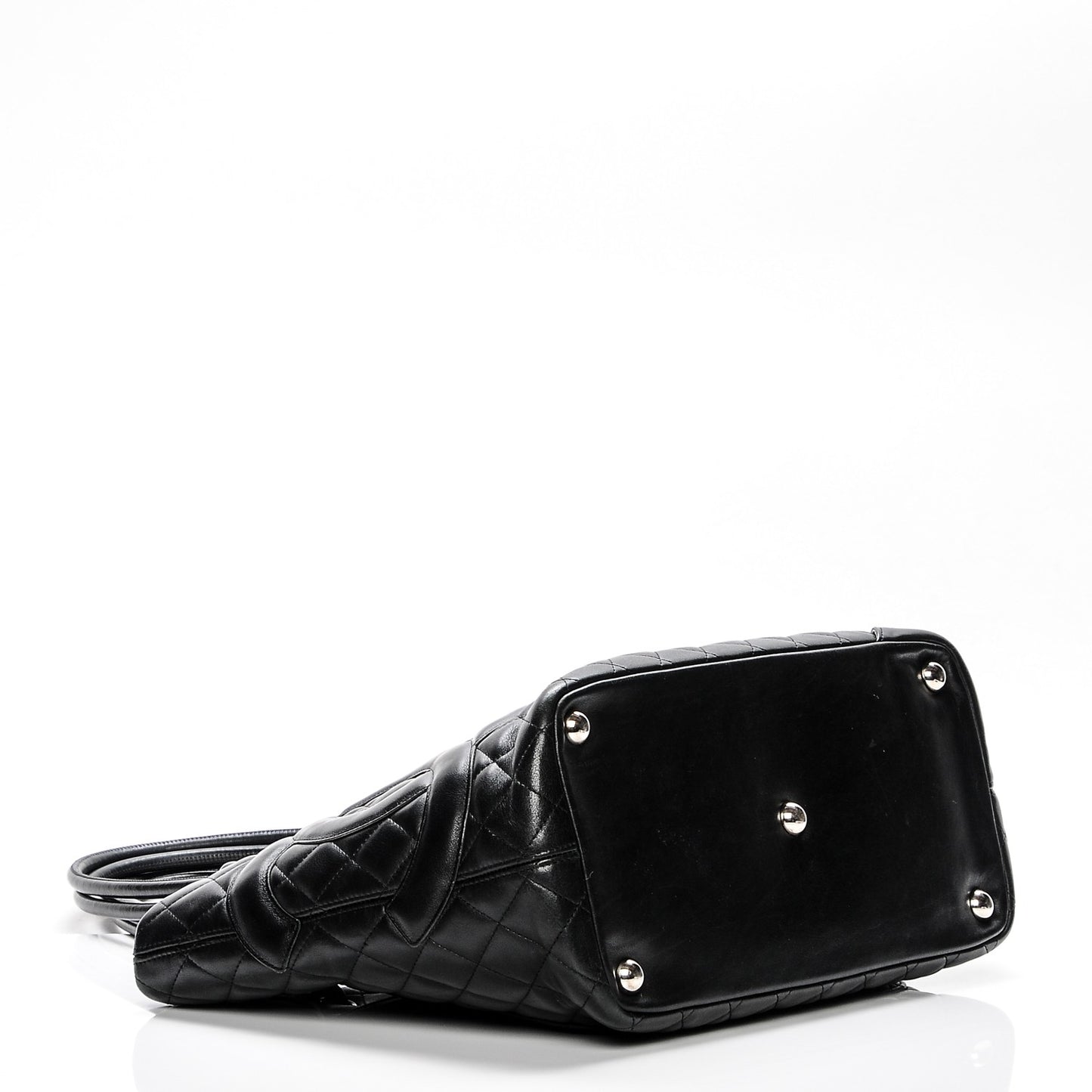 Calfskin Quilted Large Cambon Tote Black