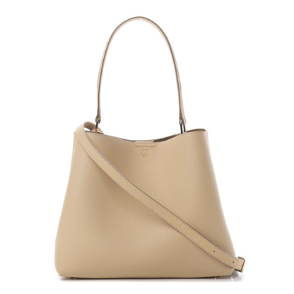 MCM Grained Calfskin Visetos Medium Sarah Hobo Latte Beige 1 of 10