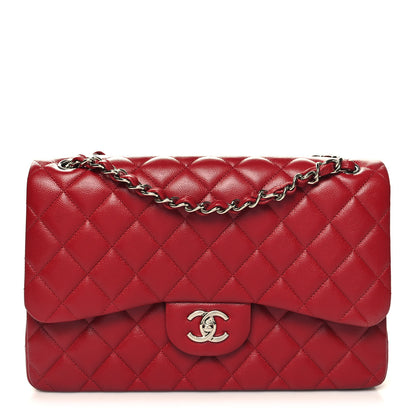 Chanel Caviar Quilted Jumbo Double Flap Red 1 of 11