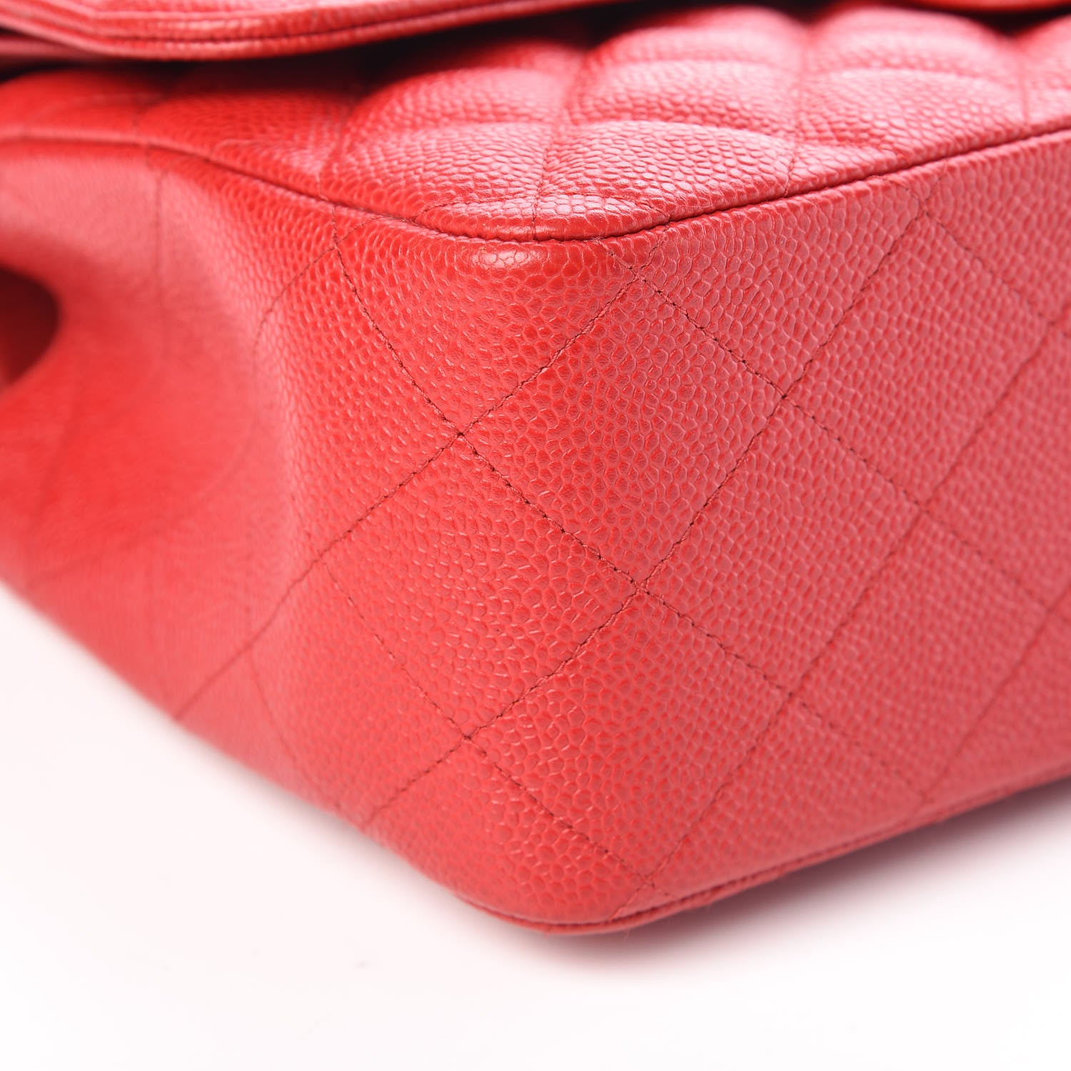 Chanel Caviar Quilted Jumbo Double Flap Red 8 of 9