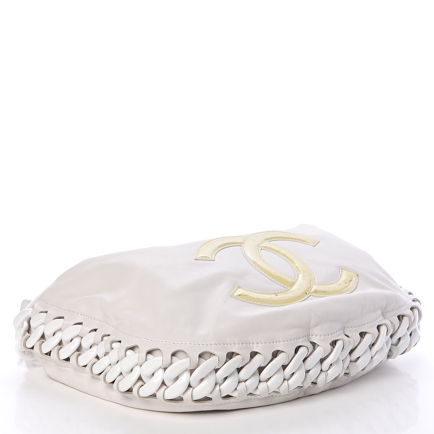 Chanel Calfskin Modern Chain Rhodoid Hobo White 5 of 19