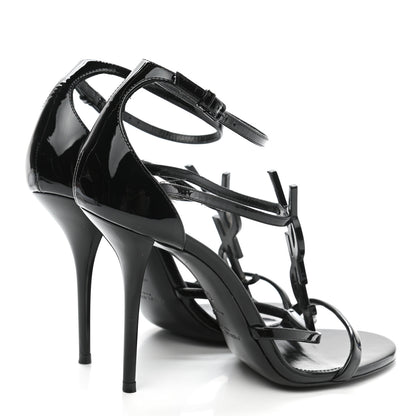 Saint Laurent Patent Cassandra 100 Sandals 38 Black 4 of 12