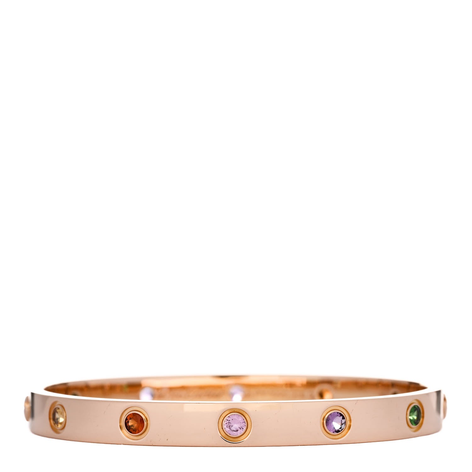 Cartier 18K Pink Gold Sapphire Garnet Amethyst LOVE Bracelet 16 1 of 5