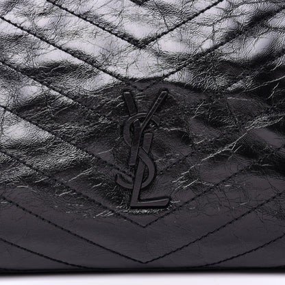 Saint Laurent Crinkled Calfskin Matelasse Monogram Niki Shoulder Bag Black 10 of 11