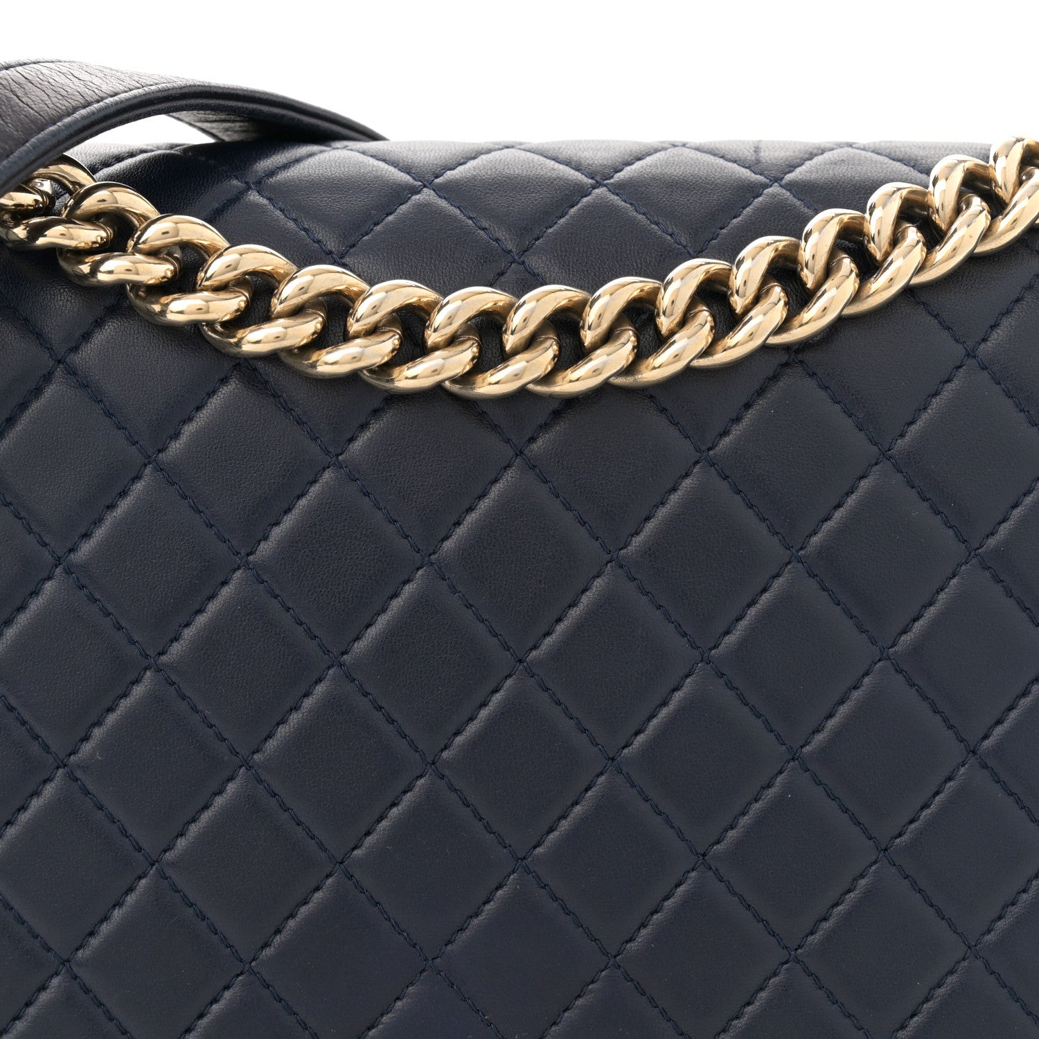 Chanel Lambskin Quilted New Medium Boy Flap Dark Navy Blue 8 of 16