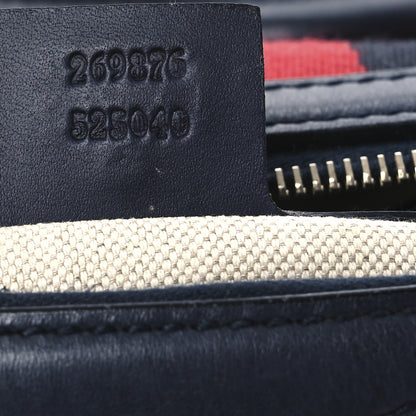 Gucci Monogram Vintage Web Small Boston Navy 7 of 14