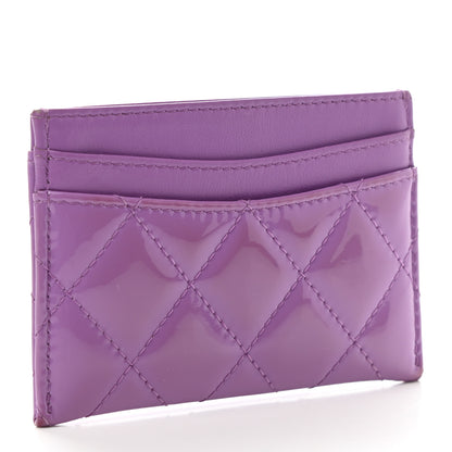 Chanel Patent Quilted Card Holder Purple 3 of 9