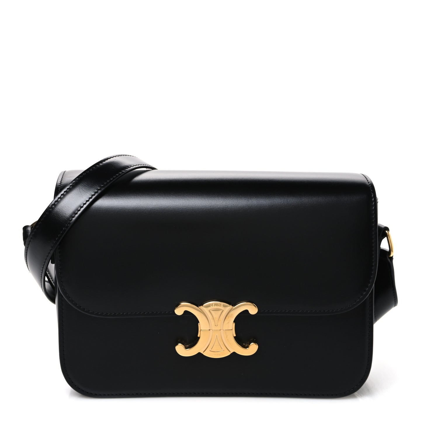 Shiny Calfskin Medium Triomphe Black