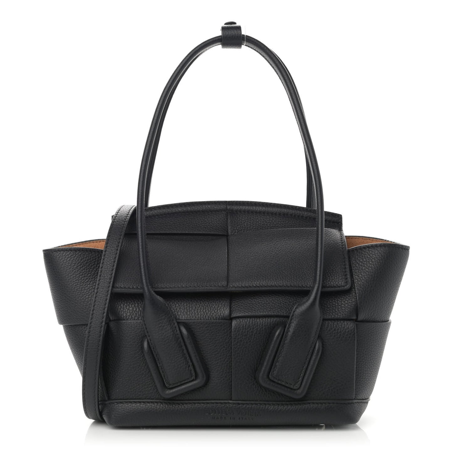 Grained Calfskin Mini Maxi Intrecciato Arco 33 Black