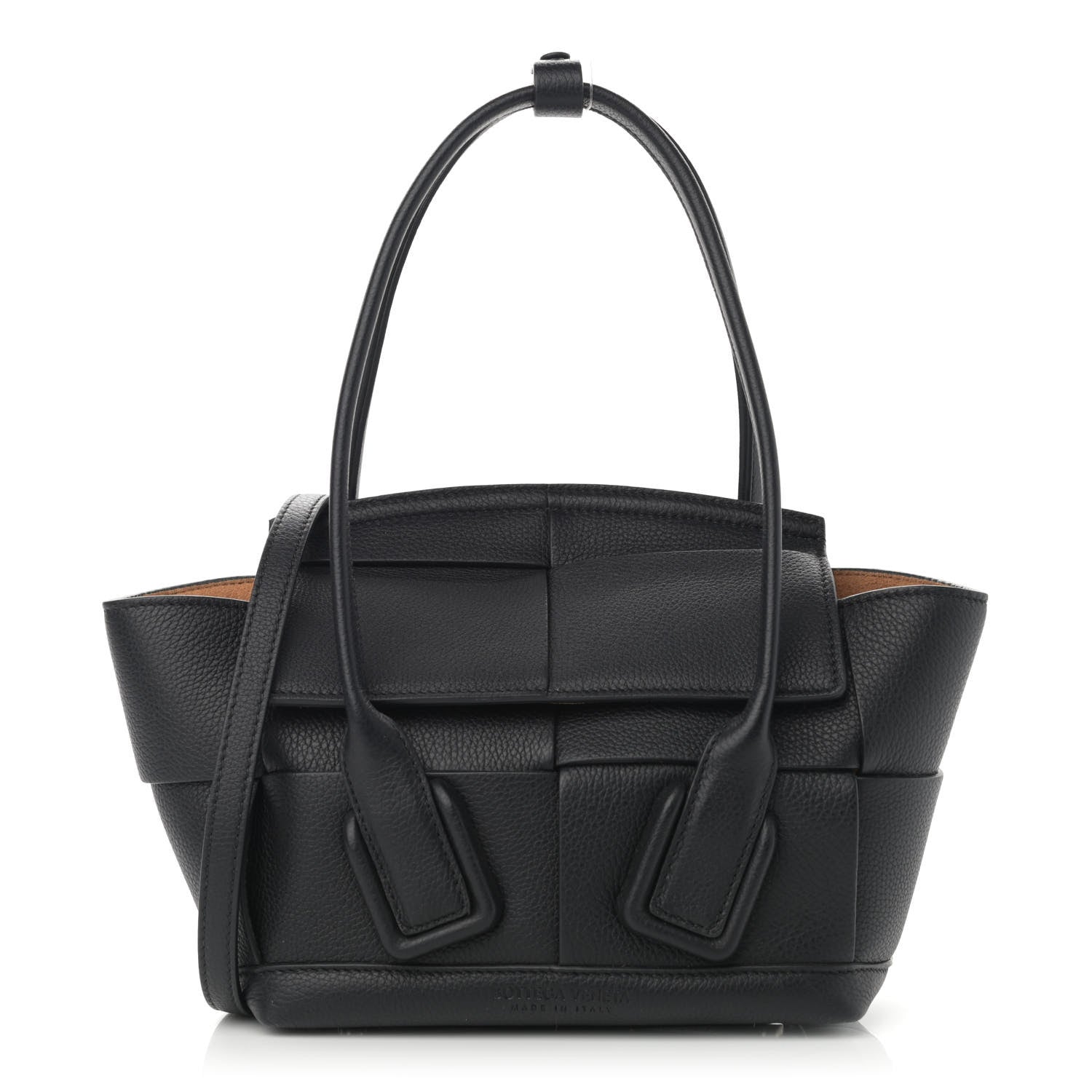 Bottega Veneta Grained Calfskin Mini Maxi Intrecciato Arco 33 Black 1 of 10