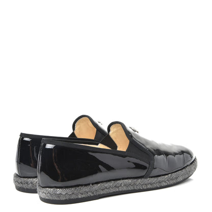 Chanel Patent Calfskin CC Mocassin Loafer Espadrilles 38 Black 4 of 10
