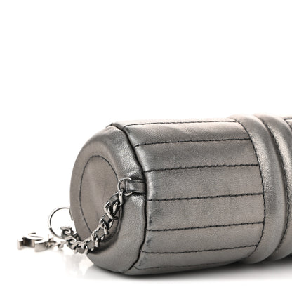 Chanel Metallic Lambskin Horizontal Quilt Pochette Dark Grey 9 of 12