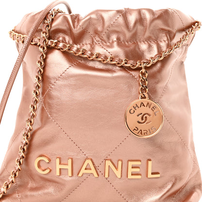 Chanel Metallic Calfskin Quilted Mini Chanel 22 Copper 8 of 11
