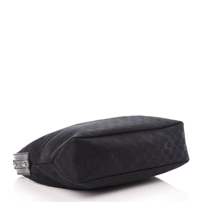 Gucci Monogram Medium Horsebit Chain Hobo Black 4 of 10