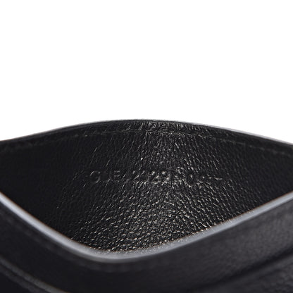 Saint Laurent Grain De Poudre Matelasse Chevron Monogram Credit Card Case Black 7 of 8