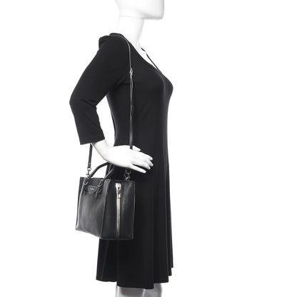 Balenciaga Grained Calfskin Plate Hardware Papier A6 Zip Around Tote Black 2 of 12