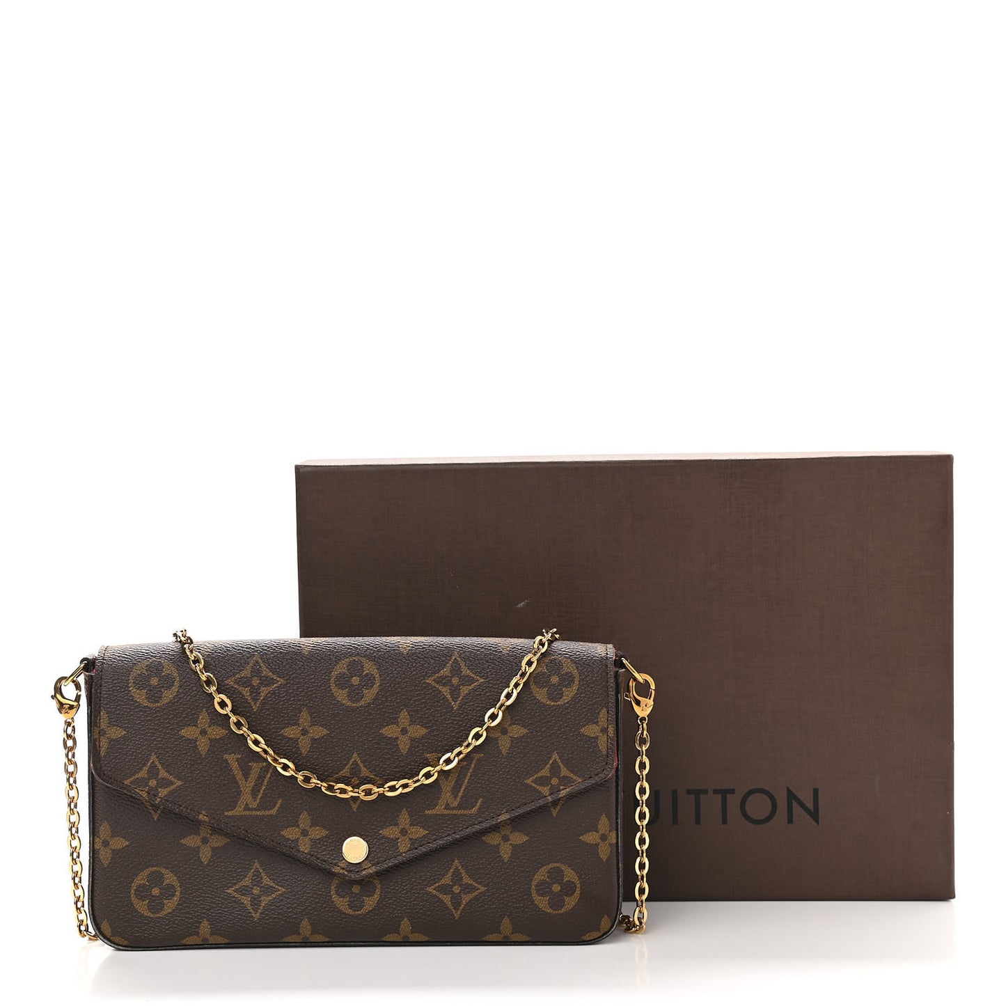 Monogram Pochette Felicie Chain Wallet Fuchsia