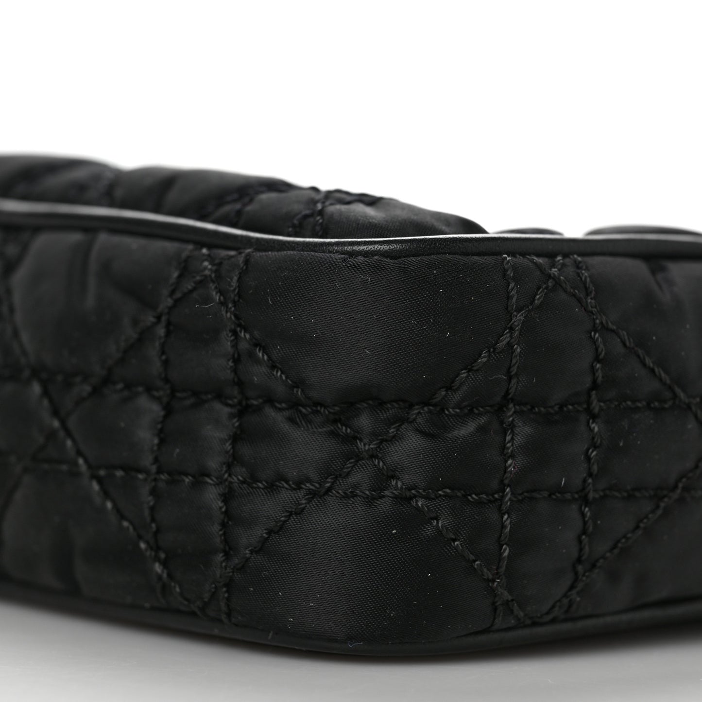 Nylon Cannage Zipped Pouch Black