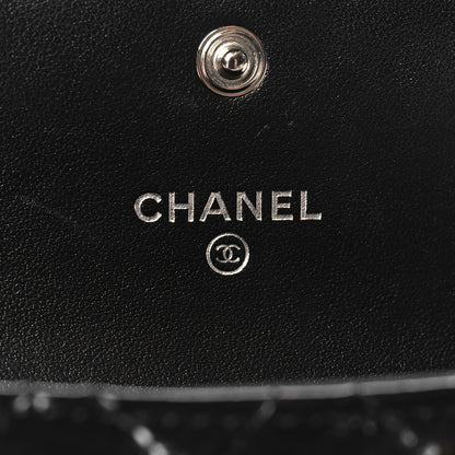 Chanel Distressed Patent Quilted Boy Flap Card Holder Wallet Black 6 of 8
