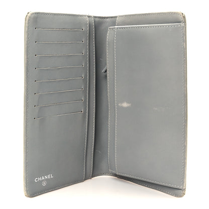 Chanel Metallic Patent Calfskin Quilted Lucky Symbols Yen Wallet Silver 5 of 12
