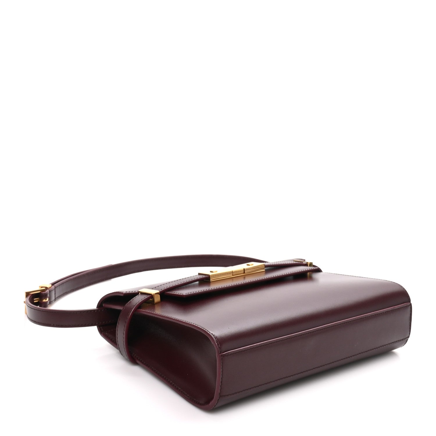 Saint Laurent Smooth Calfskin Small Manhattan Shoulder Bag Hot Wine 3 of 8
