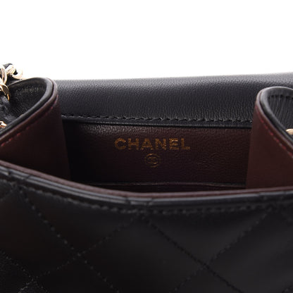 Chanel Lambskin Quilted Extra Mini Wallet On Chain WOC Black 6 of 9