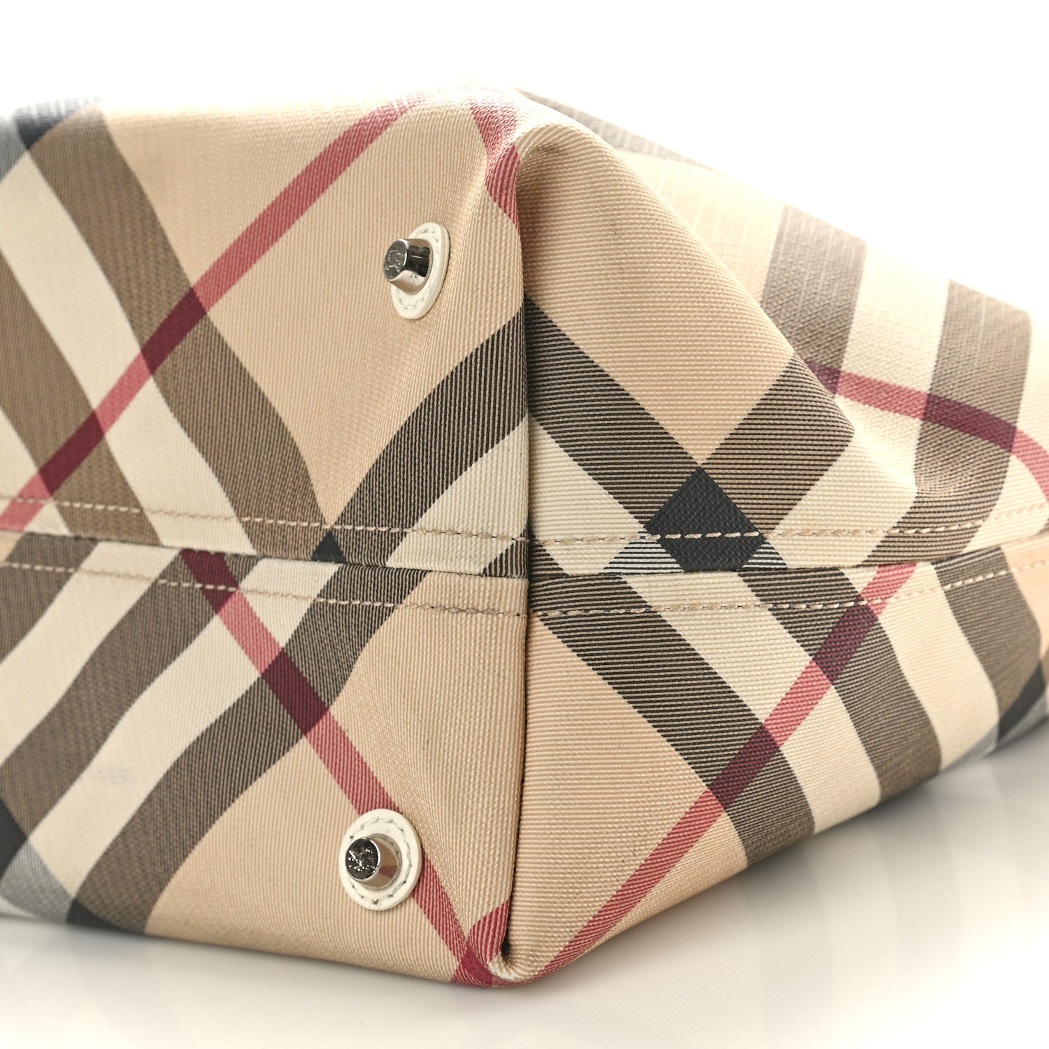 Burberry Nova Check Large Nickie Tote White 11 of 12