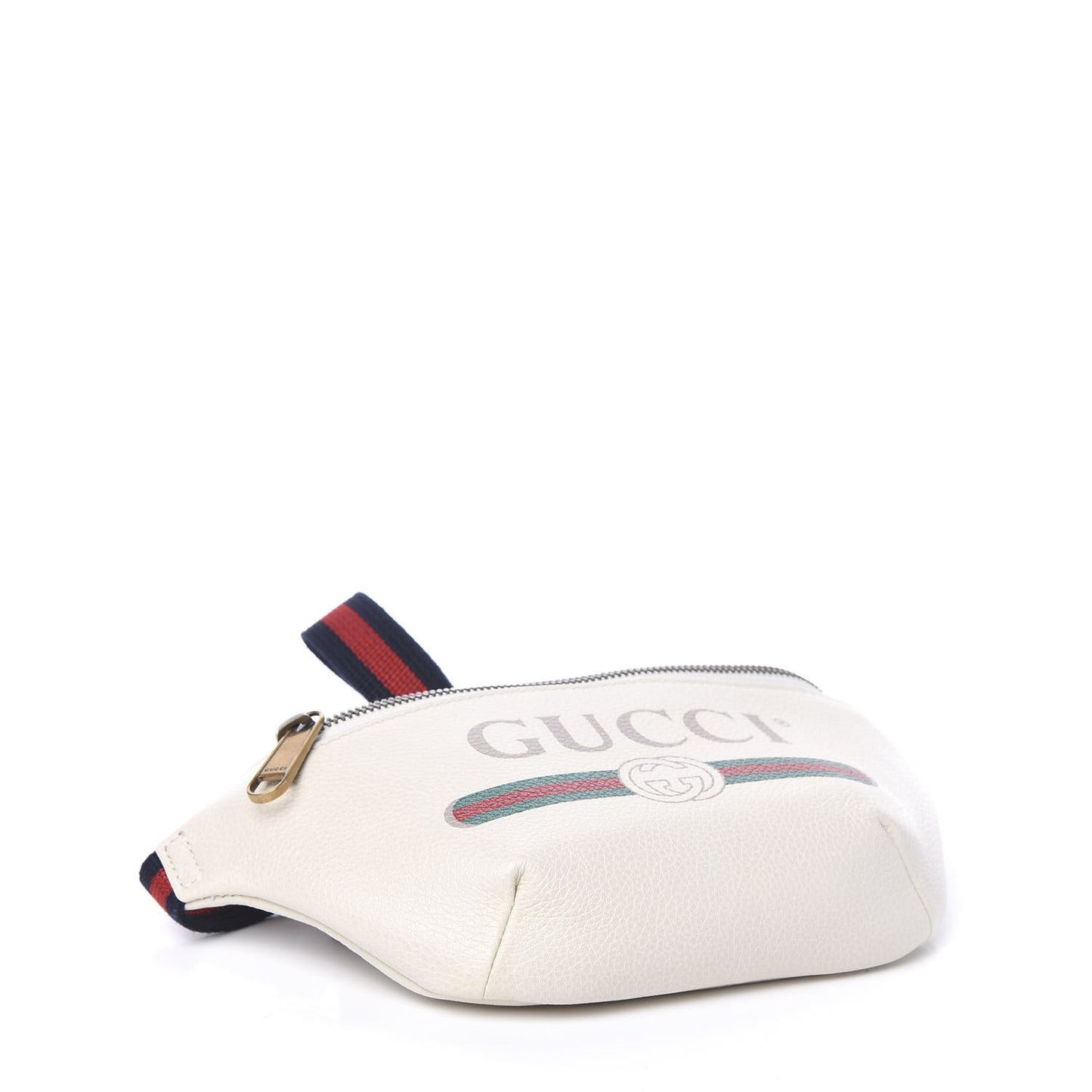 Grained Calfskin Small Logo Belt Bag White
