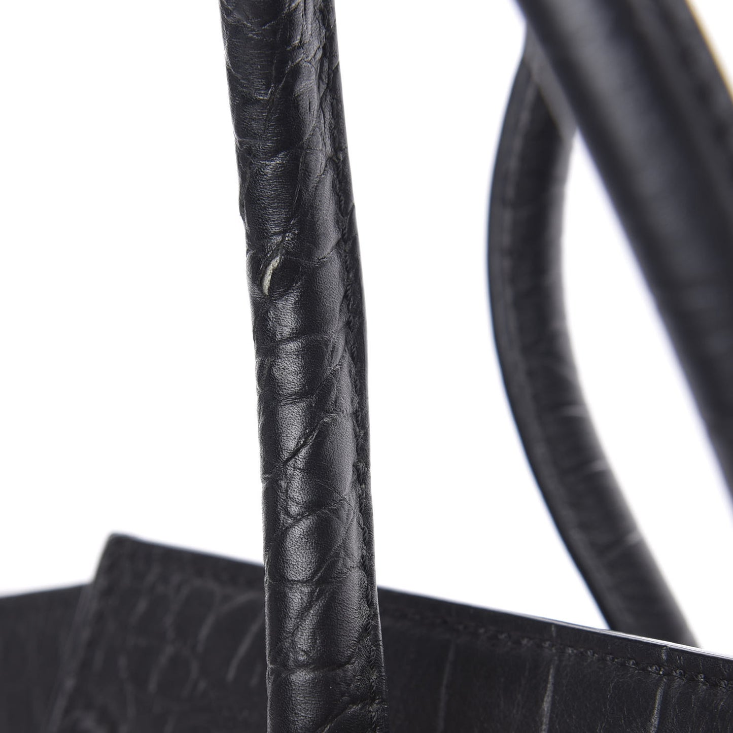 Crocodile Embossed Calfskin Medium Phantom Luggage Black