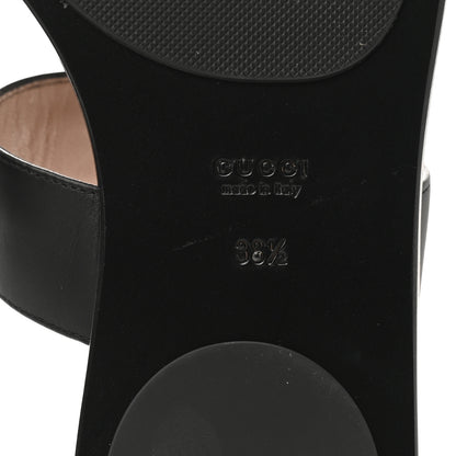 Gucci Calfskin GG Marmont Thong Sandals 38.5 Black 6 of 8