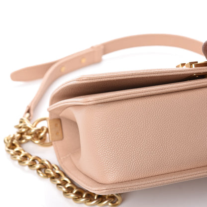 Chanel Caviar Quilted Medium Boy Flap Beige 13 of 14