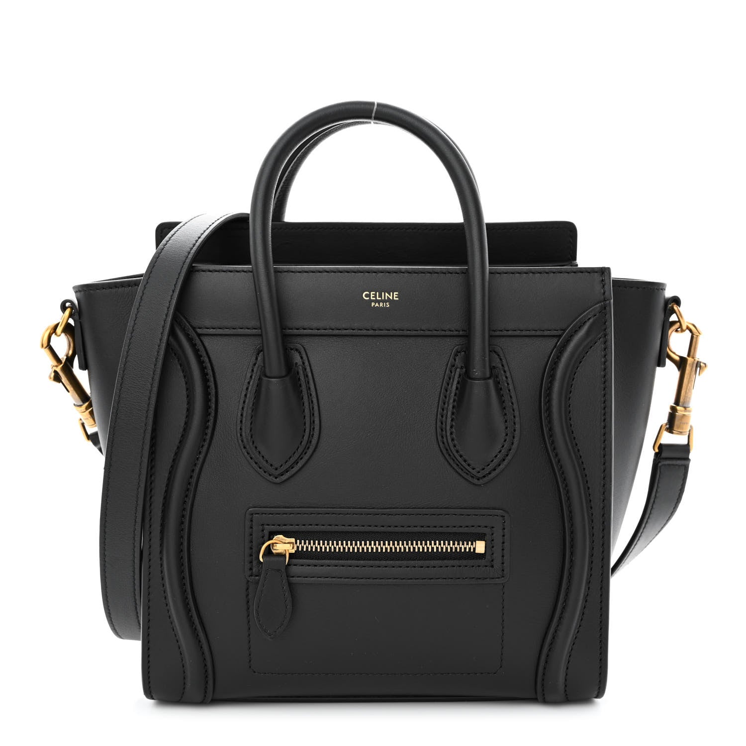 Celine Smooth Calfskin Nano Luggage Black 1 of 11